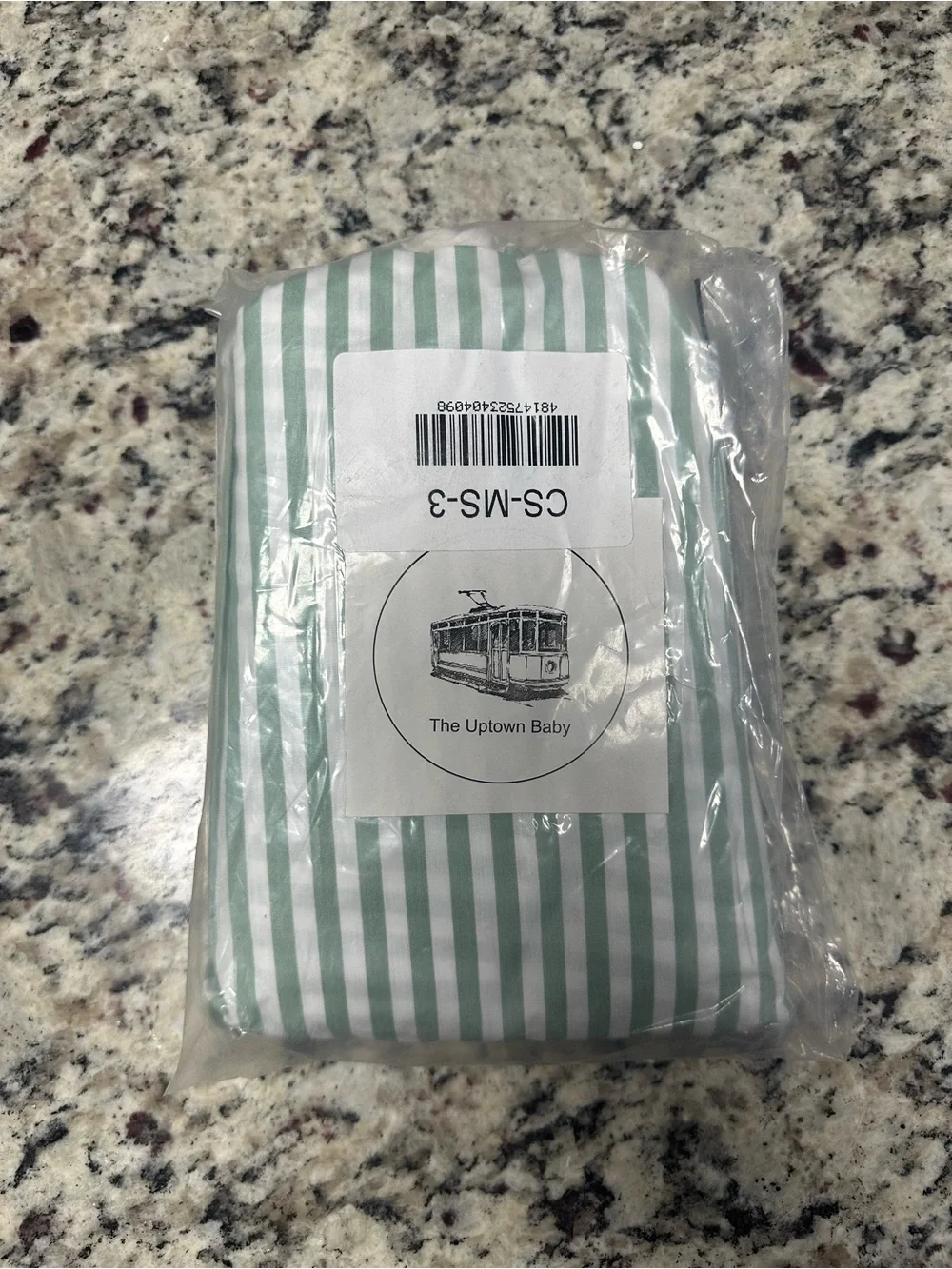 1 NWT The Uptown Baby GREEN White Stripe 100% Cotton Percale Crib Sheet CLASSIC